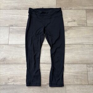 Lululemon Pace Rival Crop 22" Women's Size 4 Black Luxtreme Hole Resd